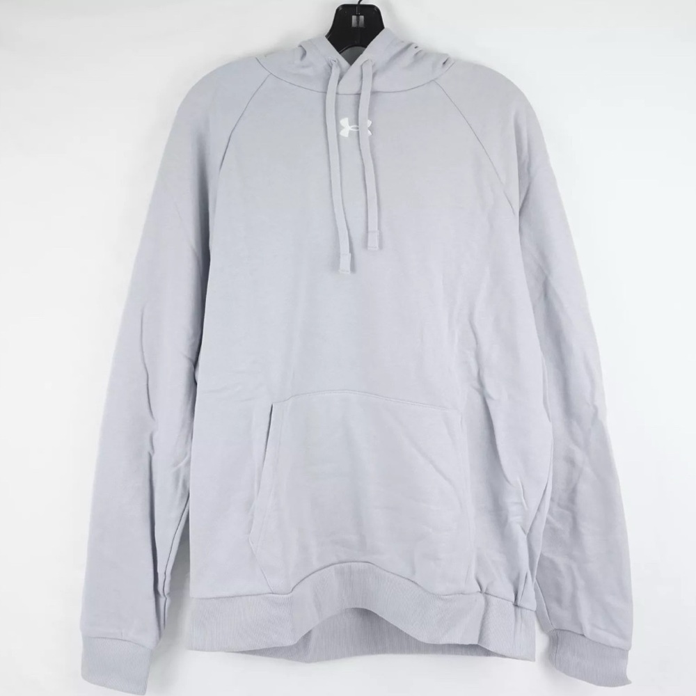 NWT [Under Armour] Rival Sportstyle Pullover Grey Hoodie Sweatshirt Men’s S or L - Picture 3 of 5